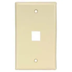 1Port Keystone Wallplate Ivory Smooth Face