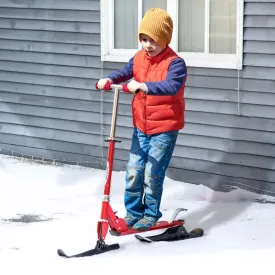 2 in 1 Design Snow Scooter and Wheeled Scooter- Red