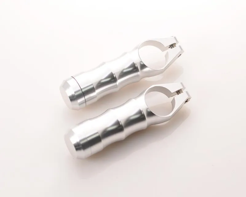 2 Pcs Aluminium Cycling Bike Handlebar Bar End Grips - Silver