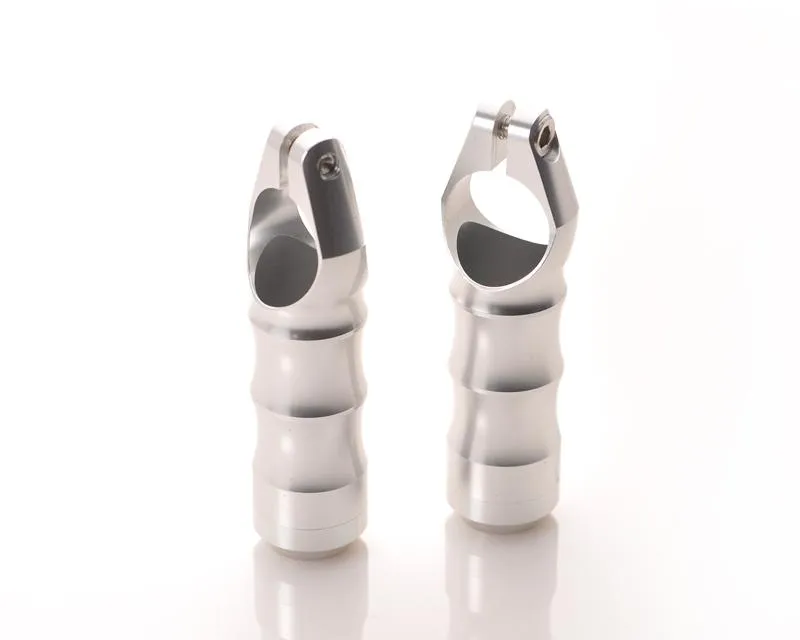 2 Pcs Aluminium Cycling Bike Handlebar Bar End Grips - Silver