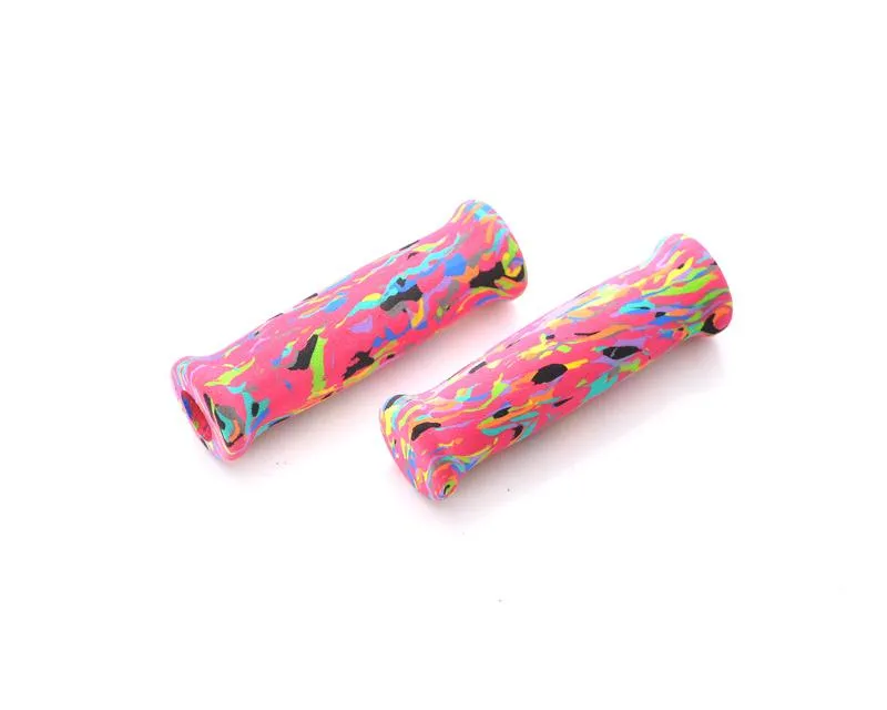 2 Pcs Colorful Foam Cycling Bike Handlebar Grips - Colored Red