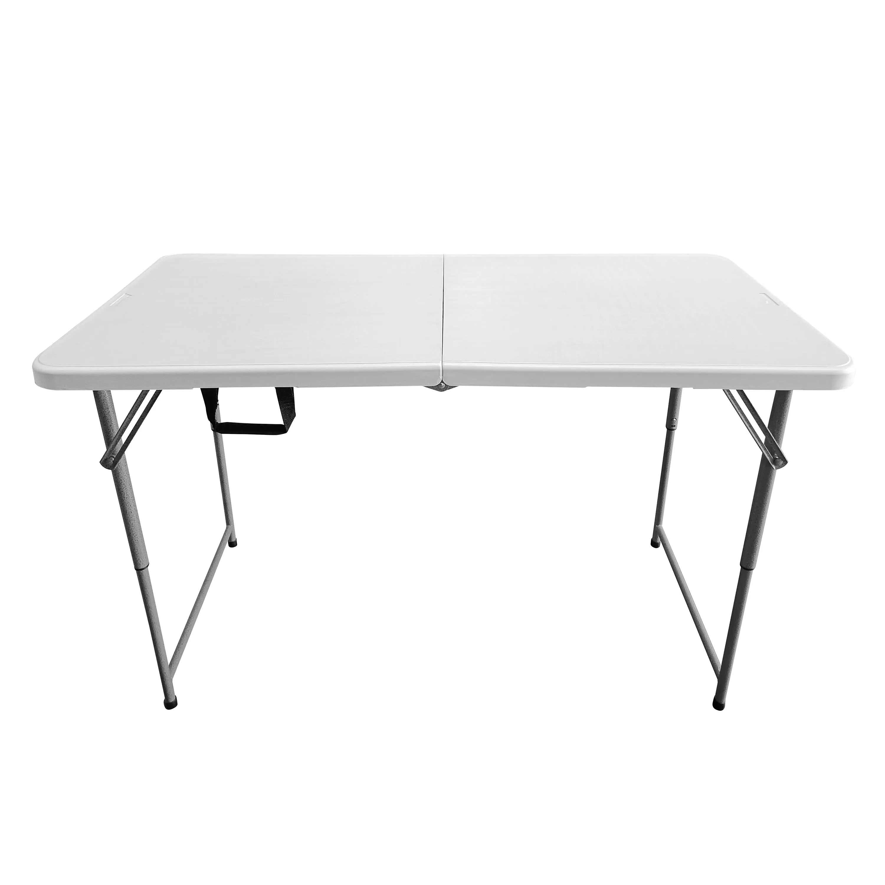 4 FT Granite White Adjustable Height Folding Table with Easy-Carry Handle