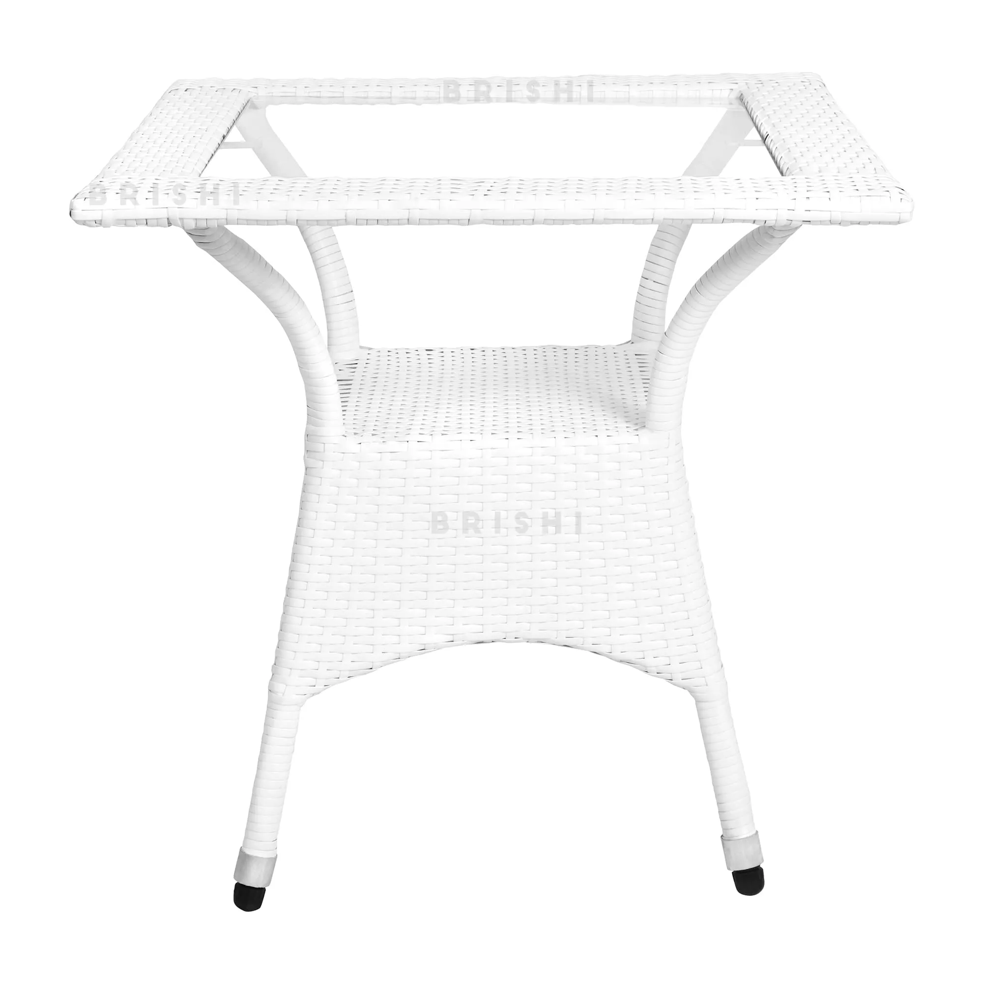 BRISHI Garden Patio Seating Chair and Table Set Outdoor Balcony Garden Coffee Table Set Furniture with 1 Square Table and 2 Chairs Set (White)