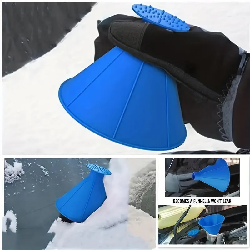 Car Window Ice Scraping Funnel Essential Winter Car Accessory