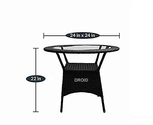 DROID FURNITURE Garden Patio Seating Chair and Table Set Outdoor Balcony Garden Coffee Table Set 1 Table and 4 Chairs Set (Black)