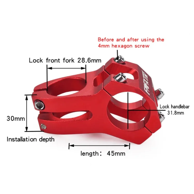 FMFXTR Mountain Bike Stem Tap Accessories Bicycle Hollow Riser(Red)