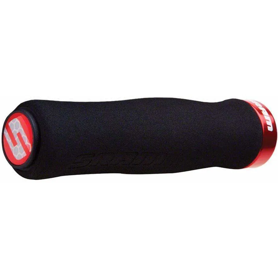 Foam Contour Bike Handlebar Grips - Black/Red, Lock-On