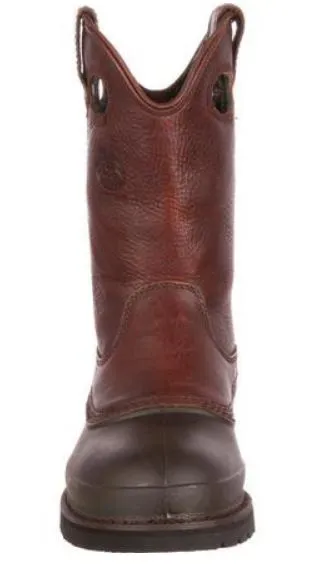 Georgia Men's 11" 'MUDDOG' Brown Leather Steel Toe Slip/Oil/Abrasion Resistant Work Boot G5655