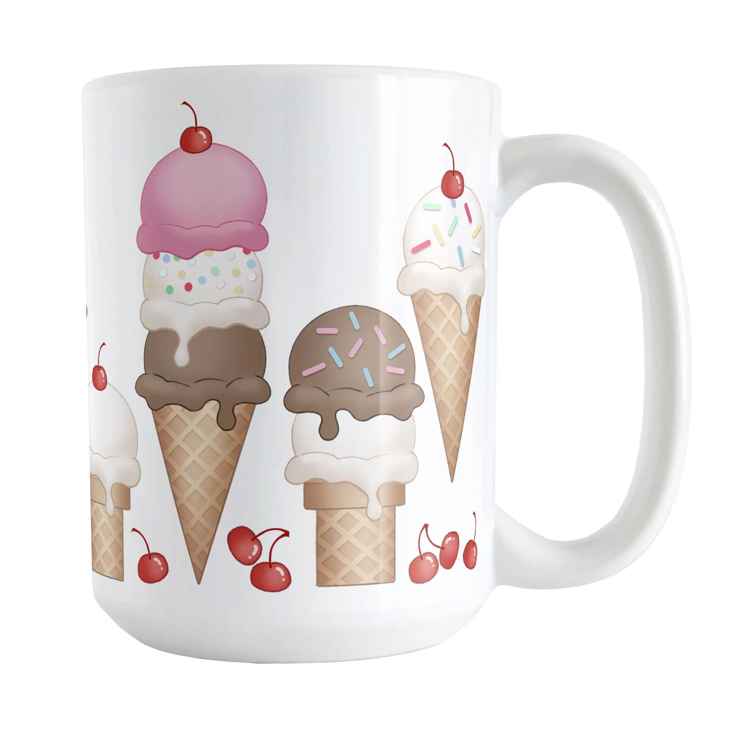 Ice Cream Cones and Cherries Mug