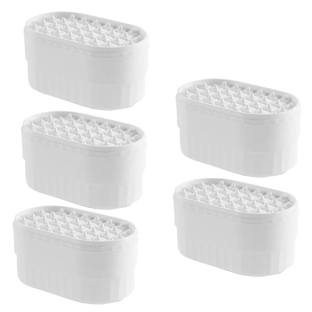 Kuber Industries Nail Press 2-Layer Ice Box|Flexible Ice Cube Tray|Pack of 5|White