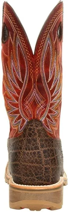 Men's Durango Maverick Pro Safari Elephant & Crimson WP, PR, SR Pull On Steel Toe Western Work Boot