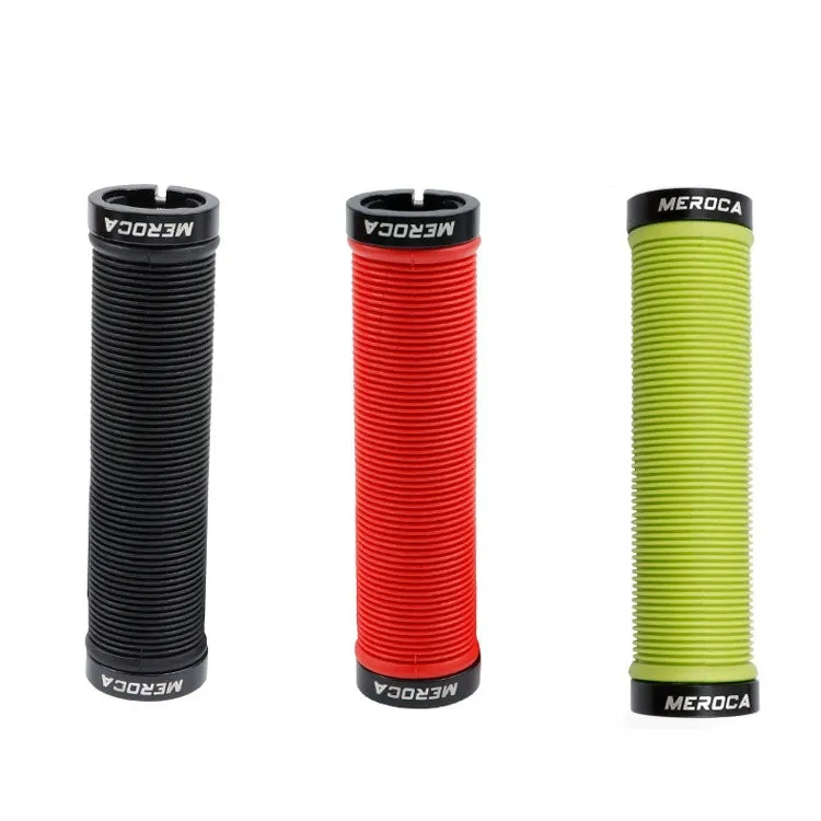 MEROCA Mountain Bike Anti-slip Shock Absorber Riding Grip Cover, Style: Bilateral Lock Thread ME15 Green