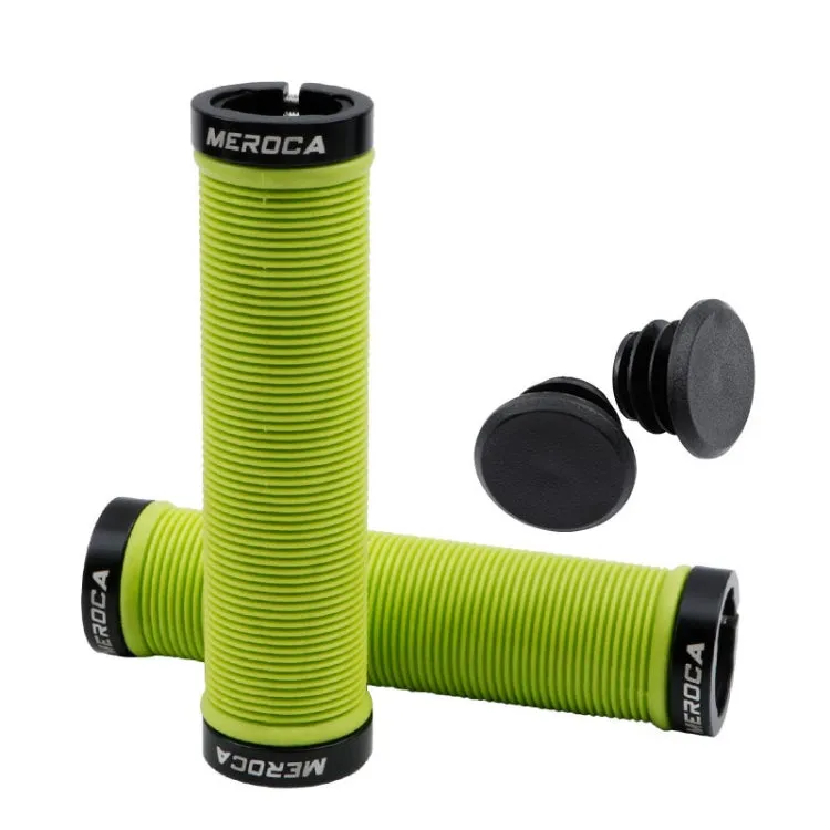 MEROCA Mountain Bike Anti-slip Shock Absorber Riding Grip Cover, Style: Bilateral Lock Thread ME15 Green