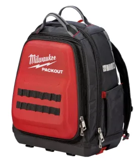 Milwaukee PACKOUT 48-22-8301 Tool Backpack, 11.81 in W, 15-3/4 in D, 15-3/4 in H, 48-Pocket, Polyester, Black/Red :EA: QUANTITY: 1