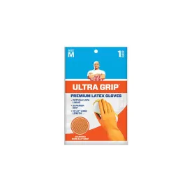 Mr. Clean 243036 Ultra Grip Latex Gloves With Grippers, Medium , 1 Pair