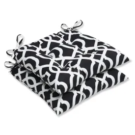 New Geo Black/White Tufted Seat Cushions