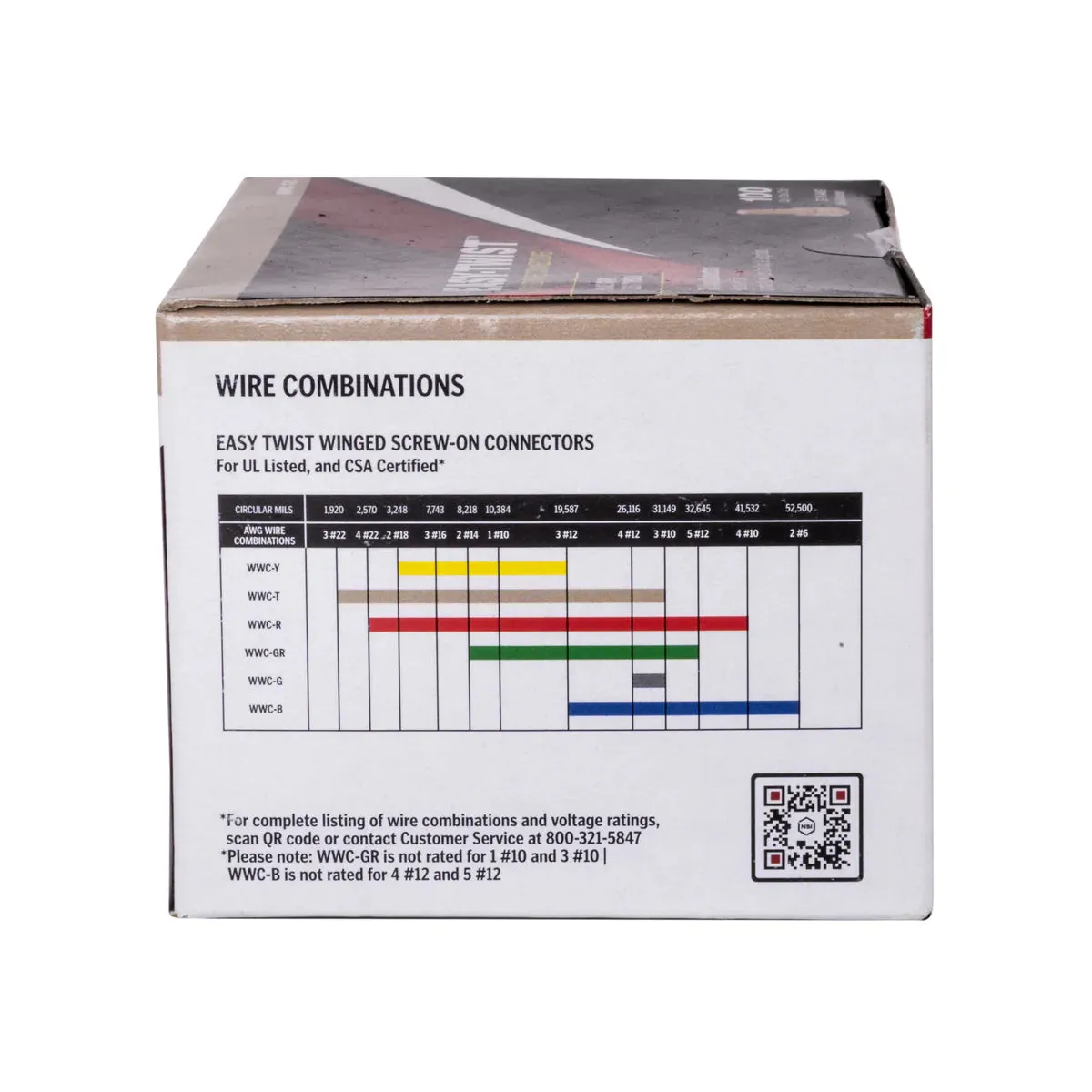 NSI Industries WWC-T-C Easy-Twist Winged Wire Connector, Standard Type, 22-8 AWG Wire Range, 300V, Tan - 100 Count