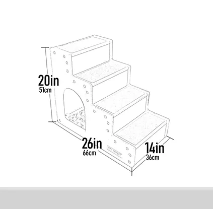 Pet Step IV With Pet Den- Essential Grey