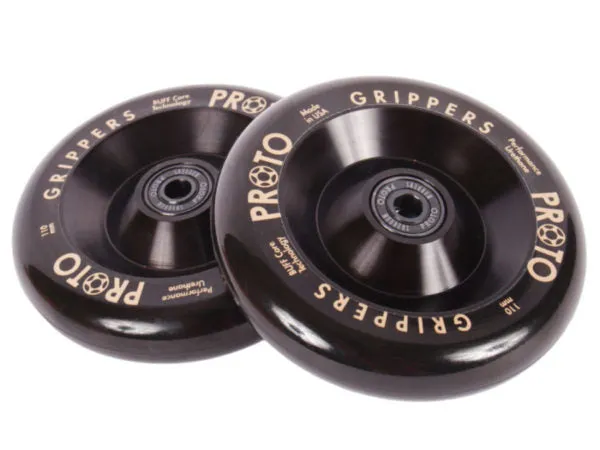 Proto Wheels Classic Full Core Grippers 110mm - Black (Pair)