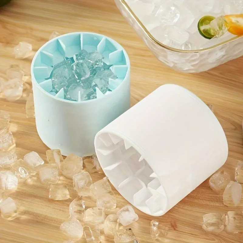 Silicone Cylinder Ice Tray Compact Ice Cube Storage Solution