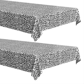 Snow Leopard Print Party Supplies Plastic Table Cover, 54" x 108" (2 Pack)