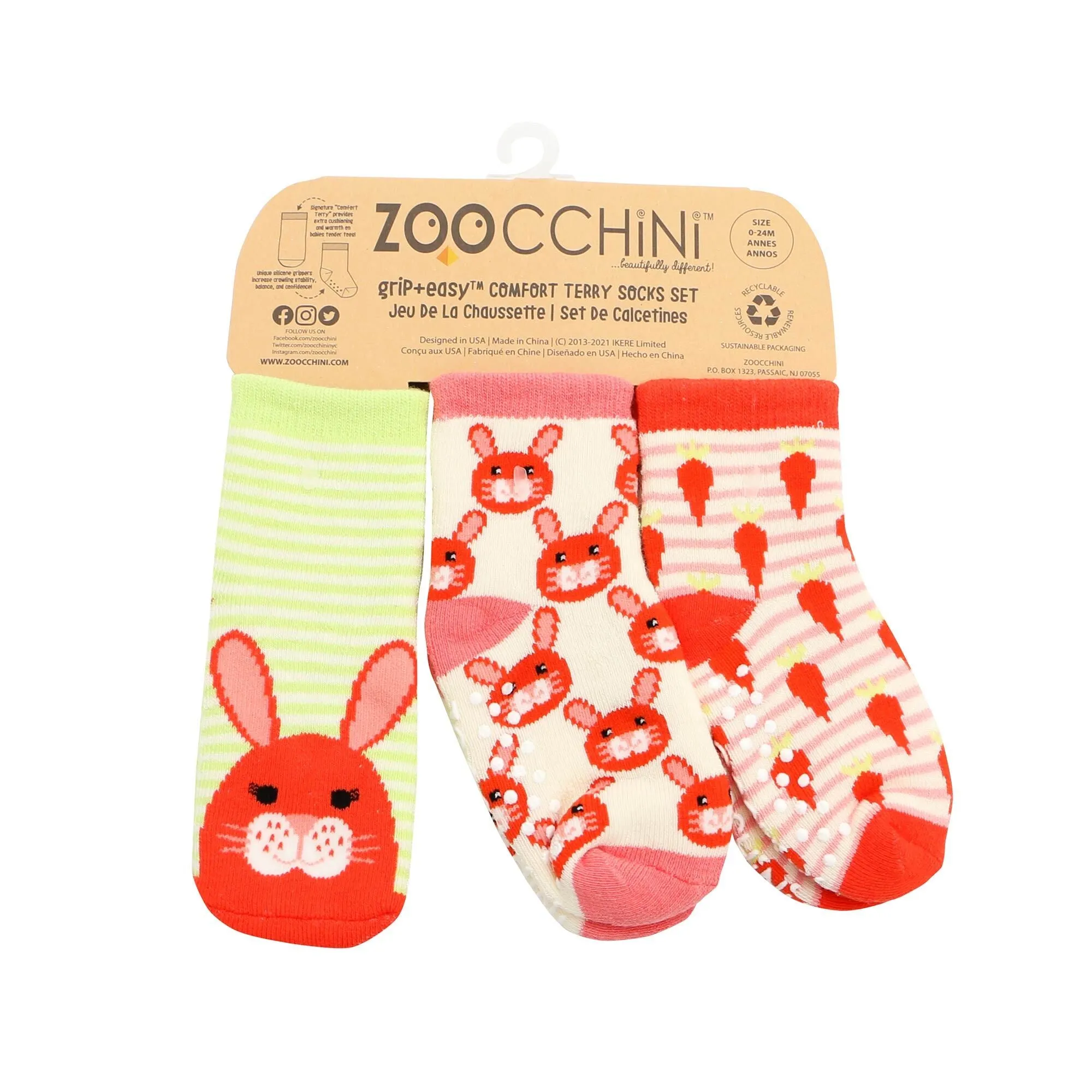 ZOOCCHINI - 3pair Comfort Terry Socks  0-24M