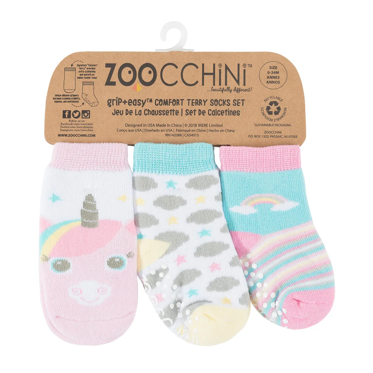 ZOOCCHINI - 3pair Comfort Terry Socks  0-24M