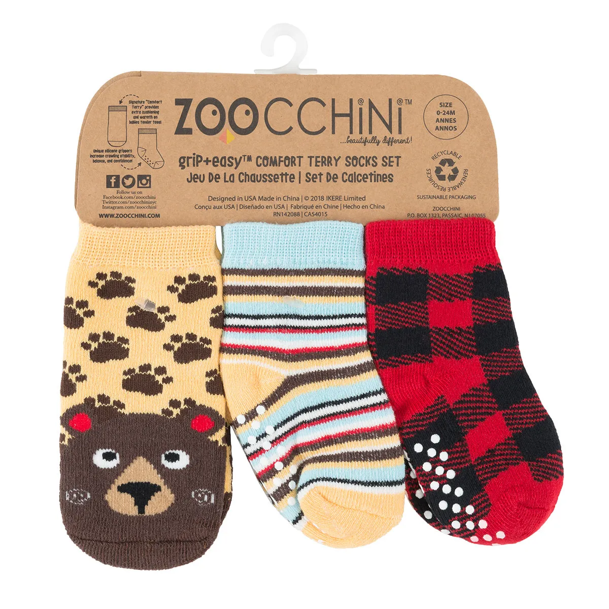 ZOOCCHINI - 3pair Comfort Terry Socks  0-24M