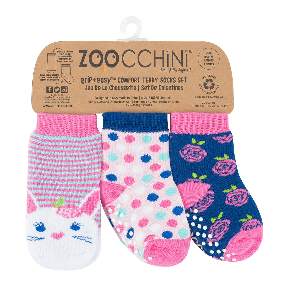 ZOOCCHINI - 3pair Comfort Terry Socks  0-24M