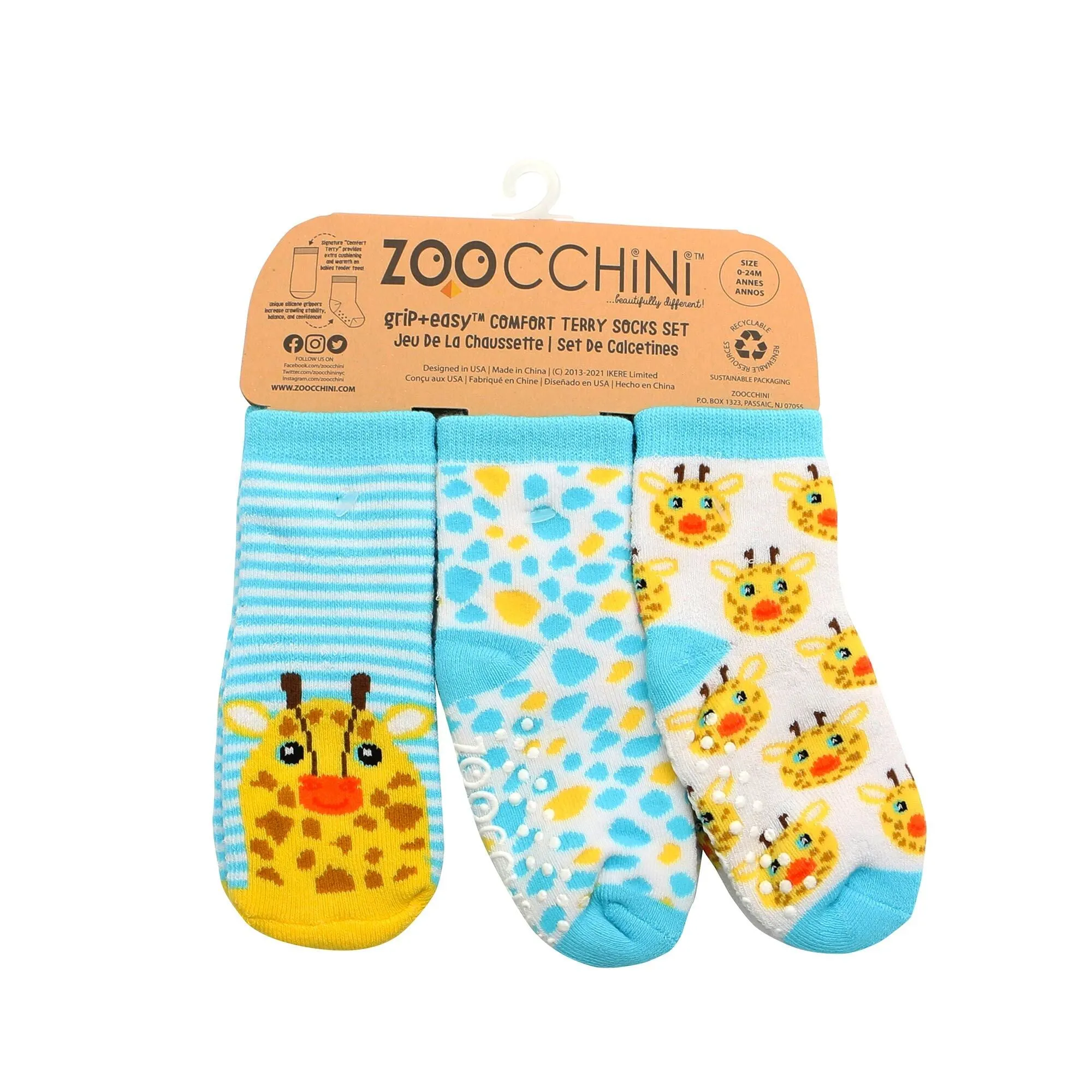 ZOOCCHINI - 3pair Comfort Terry Socks  0-24M