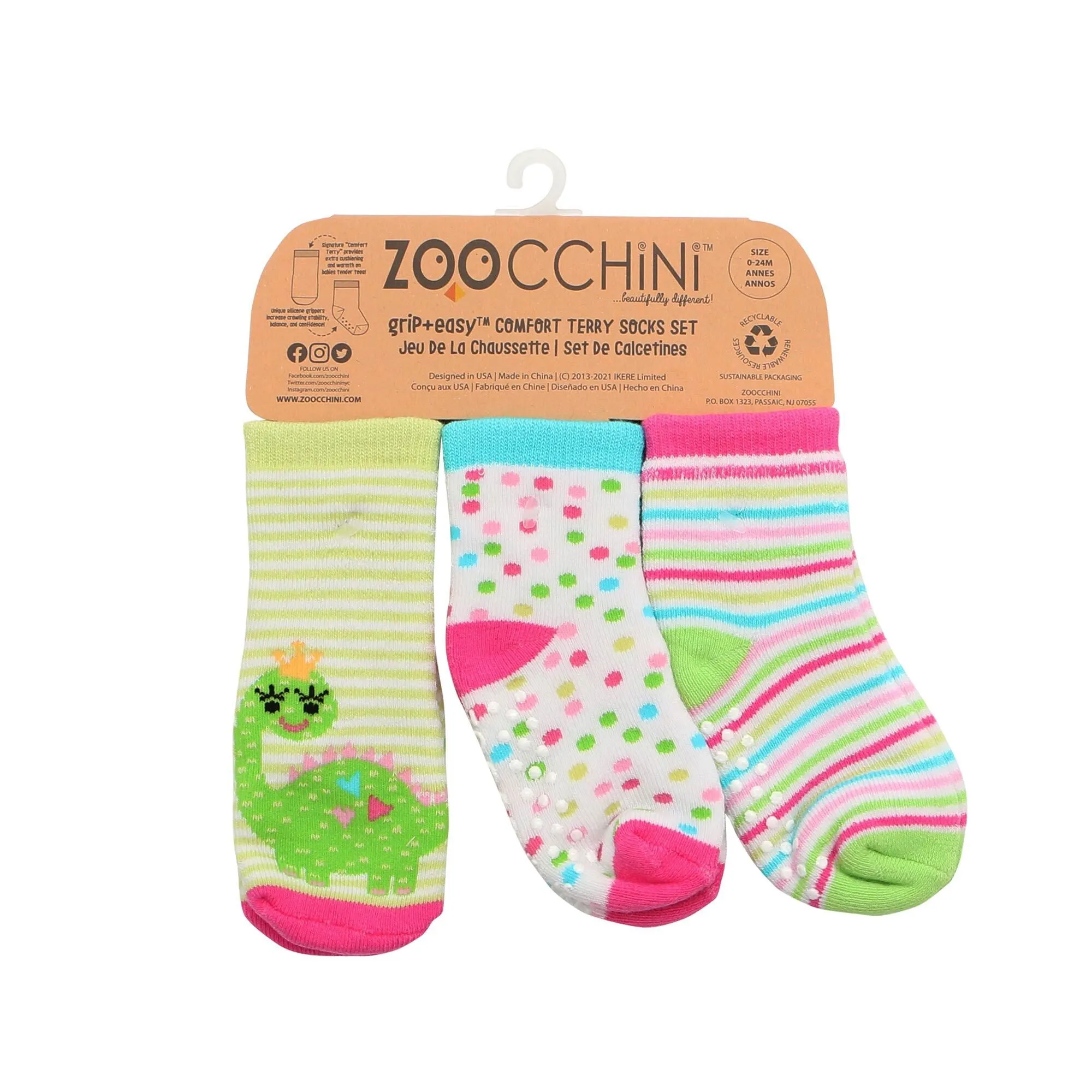 ZOOCCHINI - 3pair Comfort Terry Socks  0-24M